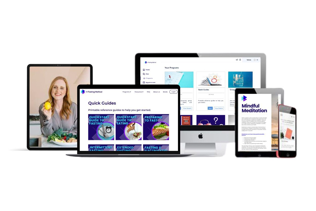 Fasting Method screenshots on various devices.