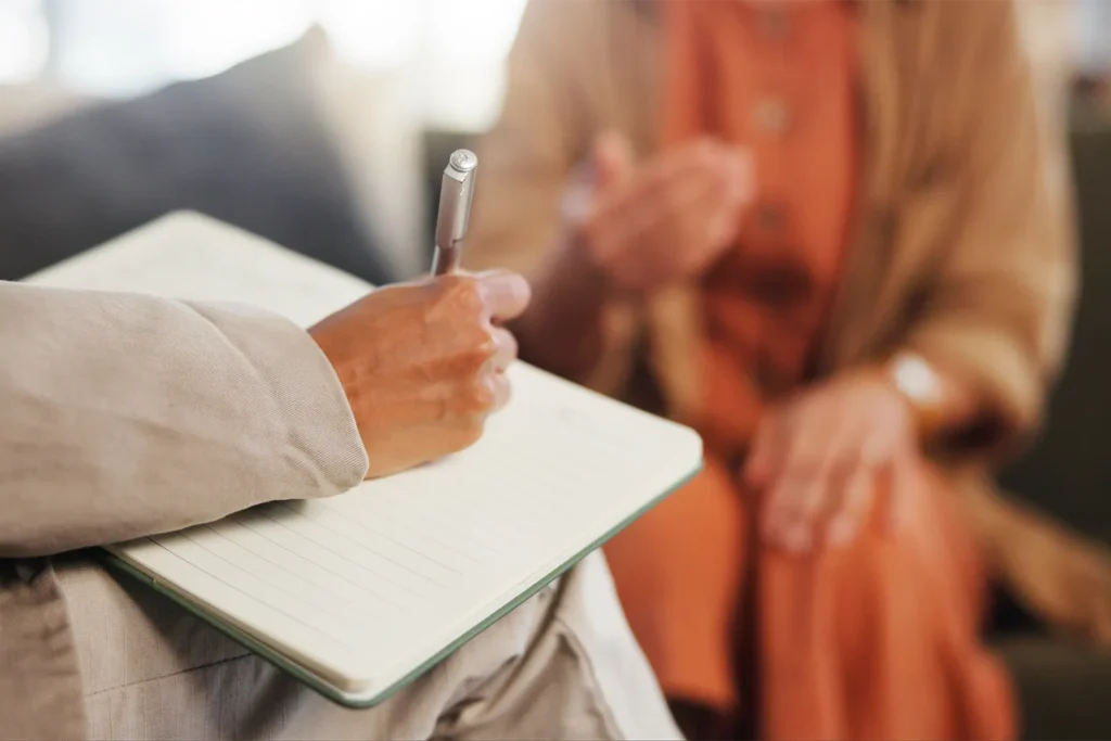 Patient having a consultation with a holistic healthcare provider.